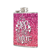 YES私あのママグリッターカスタムタイポグラフィ フラスク (左)