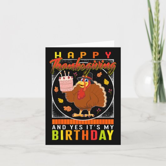 Yes私の誕生日トルコ秋の秋の衣装 カード (正面)