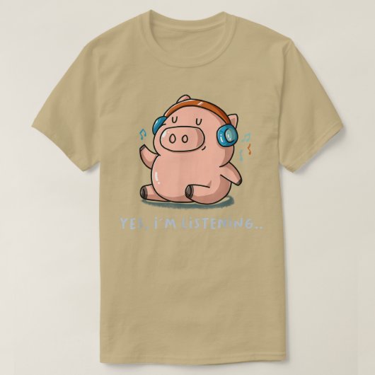 Yes私の音楽聞ファンピッグファーム農家Introv Tシャツ (デザイン正面)