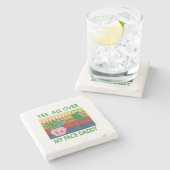 Yes私の顔のパパのおもしろい植物のパパのヴィンタ ストーンコースター (横)