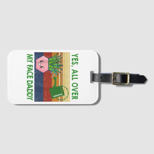 Yes私の顔のパパのおもしろい植物のパパのヴィンタ ラゲッジタグ (正面横)