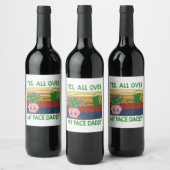 Yes私の顔のパパのおもしろい植物のパパのヴィンタ ワインラベル (ボトル)