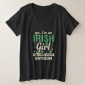 Yes私はアイルランド人の女の話子で流暢な皮肉 プラスサイズTシャツ (デザイン正面)