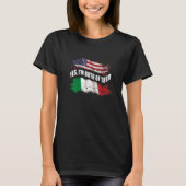 Yes私はアメリカ人とアメリカ人の両方であるイタリアン Tシャツ (正面)