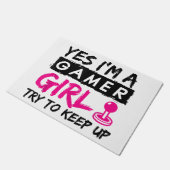 Yes私はゲーマー女の子ゲームガール ドアマット (アングル)
