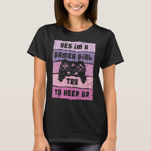 Yes私はゲーマー女の子ビデおもしろいオ女の子ゲーマーゲーム Tシャツ (正面)