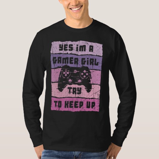 Yes私はゲーマー女の子ビデおもしろいオ女の子ゲーマーゲーム Tシャツ (正面)