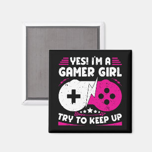 Yes私はゲーマー女の子ビデオゲーマーおもしろいギフトゲーム マグネット