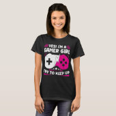 Yes私はゲーマー女の子ビデオゲーマーおもしろいギフトゲーム Tシャツ (正面フル)