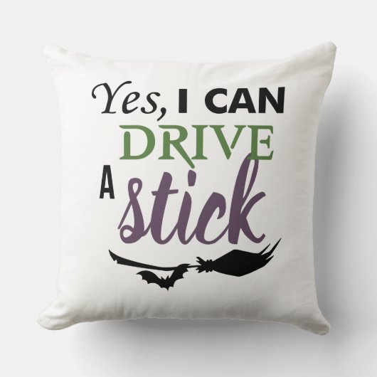 Yes私はスティックを駆動することができる – 魔女ほうき クッション (正面)