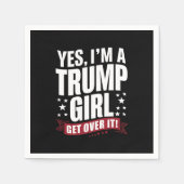 Yes私はトランプの女の子2024選挙を乗り越える スタンダードカクテルナプキン (正面)