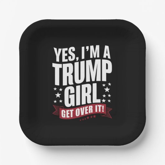 Yes私はトランプの女の子2024選挙を乗り越える ペーパープレート (正面)