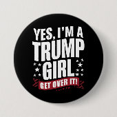 Yes私はトランプの女の子2024選挙を乗り越える 缶バッジ (正面)