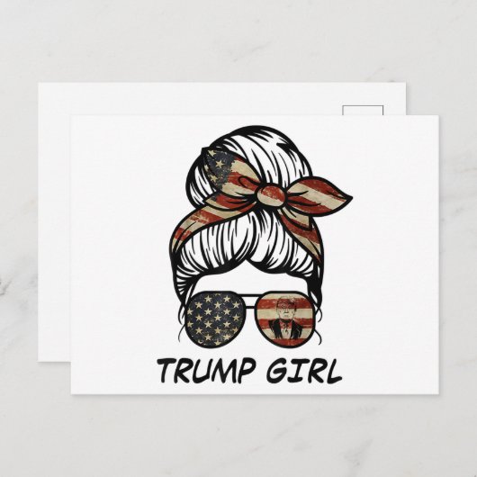 Yes私はトランプガールそれを乗り越える – トランプ2024 Elec シーズンポストカード (正面/裏面)