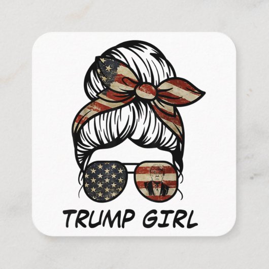 Yes私はトランプガールそれを乗り越える – トランプ2024 Elec スクエア名刺 (裏面)