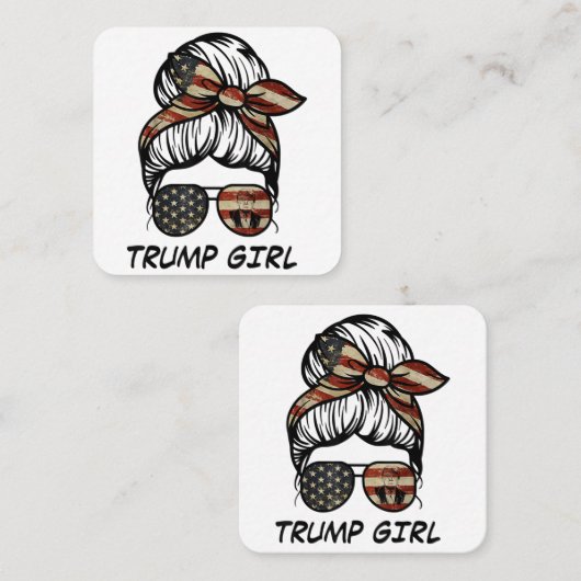 Yes私はトランプガールそれを乗り越える – トランプ2024 Elec スクエア名刺 (正面/裏面)