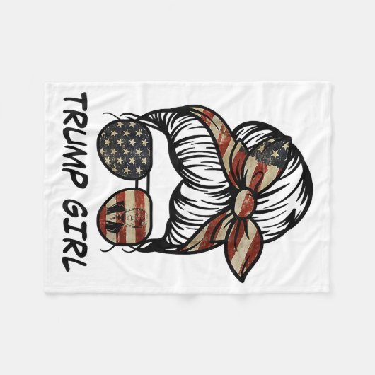 Yes私はトランプガールそれを乗り越える – トランプ2024 Elec フリースブランケット (正面(横))