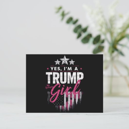 Yes私はトランプ女の子No謝罪2024選挙 ポストカード (スタンド正面)