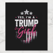 Yes私はトランプ女の子No謝罪2024選挙 ワインラベル (シングルラベル)
