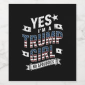 Yes私はトランプ女の子No謝罪2024選挙 ワインラベル (シングルラベル)