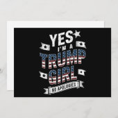 Yes私はトランプ女の子No謝罪2024選挙 招待状 (正面/裏面)