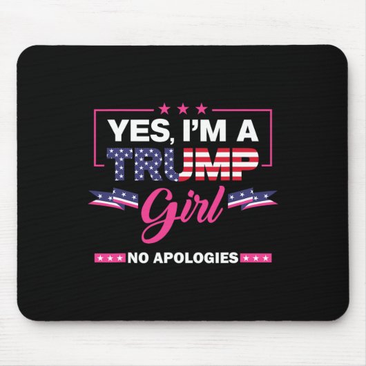 Yes私はトランプ女の子No謝罪2024選挙Wo マウスパッド (正面)