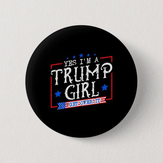 Yes私はトランプSのための贈り物Itを乗り越えるトランプの女の子 缶バッジ (正面)