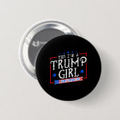Yes私はトランプSのための贈り物Itを乗り越えるトランプの女の子 缶バッジ (正面&裏面)
