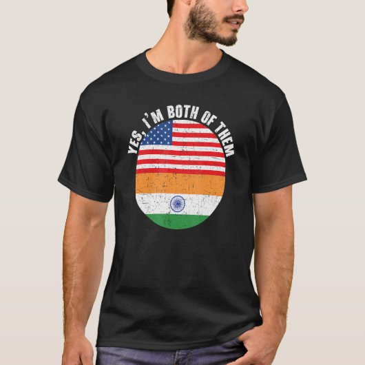 Yes私は両方の彼らのインド共和国の日アメリカインディアン Tシャツ (正面)