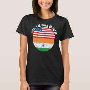 Yes私は両方の彼らのインド共和国の日アメリカインディアン Tシャツ