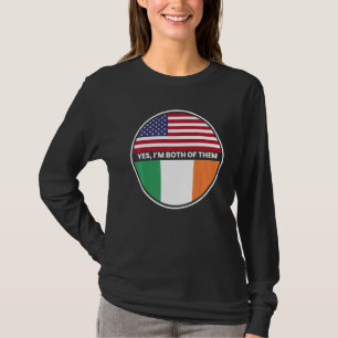 Yes私は両方の彼らの米国アイルランド国旗 Tシャツ
