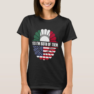 Yes私は両方のUsa America Mexico Mexico Am Tシャツ