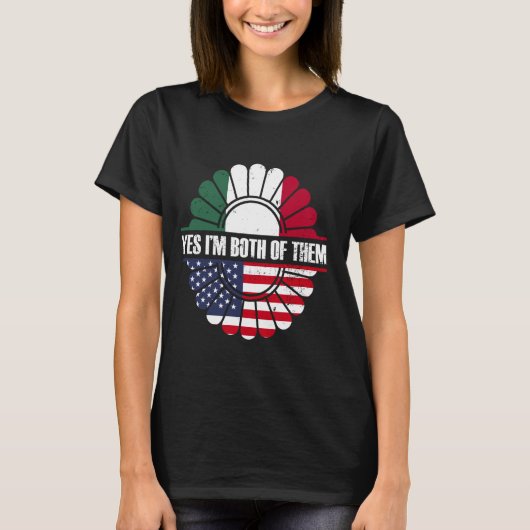 Yes私は両方のUsa America Mexico Mexico Am Tシャツ (正面)