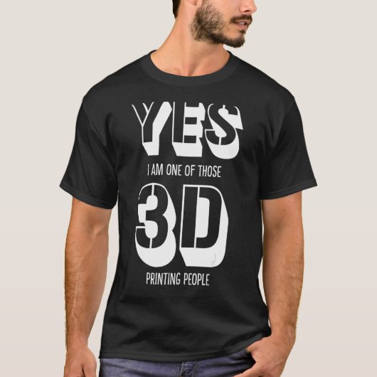 Yes私は印刷する人の一人Men 3D Prin Tシャツ (正面)