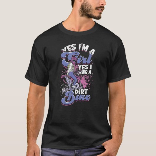 Yes私は女の子のYes私はダートバイクに乗る – dirtbikes Tシャツ (正面)