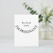 Yes私は妊娠マタニティシャツとスワッグ 案内ポストカード (スタンド正面)