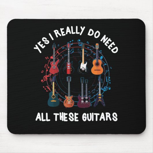Yes私は本当にこれらのギターをテーマにした マウスパッド (正面)