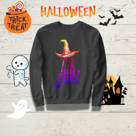 "Yes私は棒を運転することができる"魔女ハット スウェットシャツ