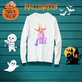 "Yes私は棒を運転することができる"魔女ハット Tシャツ