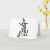 "Yes私は棒を運転することができる"魔女プン カード (黄色い花)
