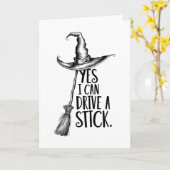 "Yes私は棒を運転することができる"魔女プン カード (黄色い花)