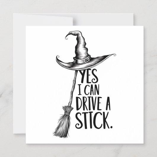 "Yes私は棒を運転することができる"魔女プン マグネット招待状 (正面)