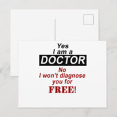 Yes私は無料であなたを診断しない医者である ポストカード (正面/裏面)