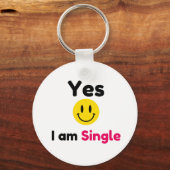 Yes私は独身のデザイン キーホルダー (正面)