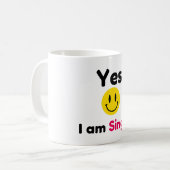 Yes私は独身のデザイン コーヒーマグカップ (正面左)