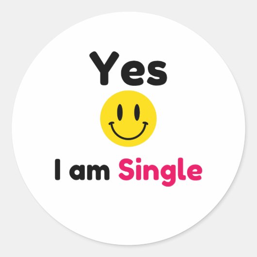 Yes私は独身のデザイン ラウンドシール (正面)