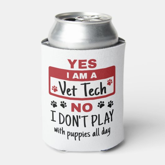 Yes私は獣医である私は子犬と一緒にない遊 缶クーラー (缶正面)
