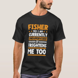 Yes私は現在、監視されていないフィッシャーの魚釣り Tシャツ