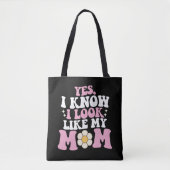 Yes私は私の母のように見えるGroovy母の日 トートバッグ (正面)