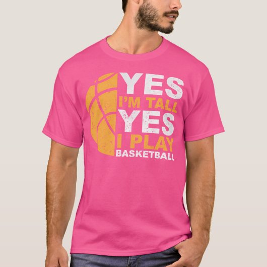 Yes私は背の高いYesIバスケッ遊プ Tシャツ (正面)